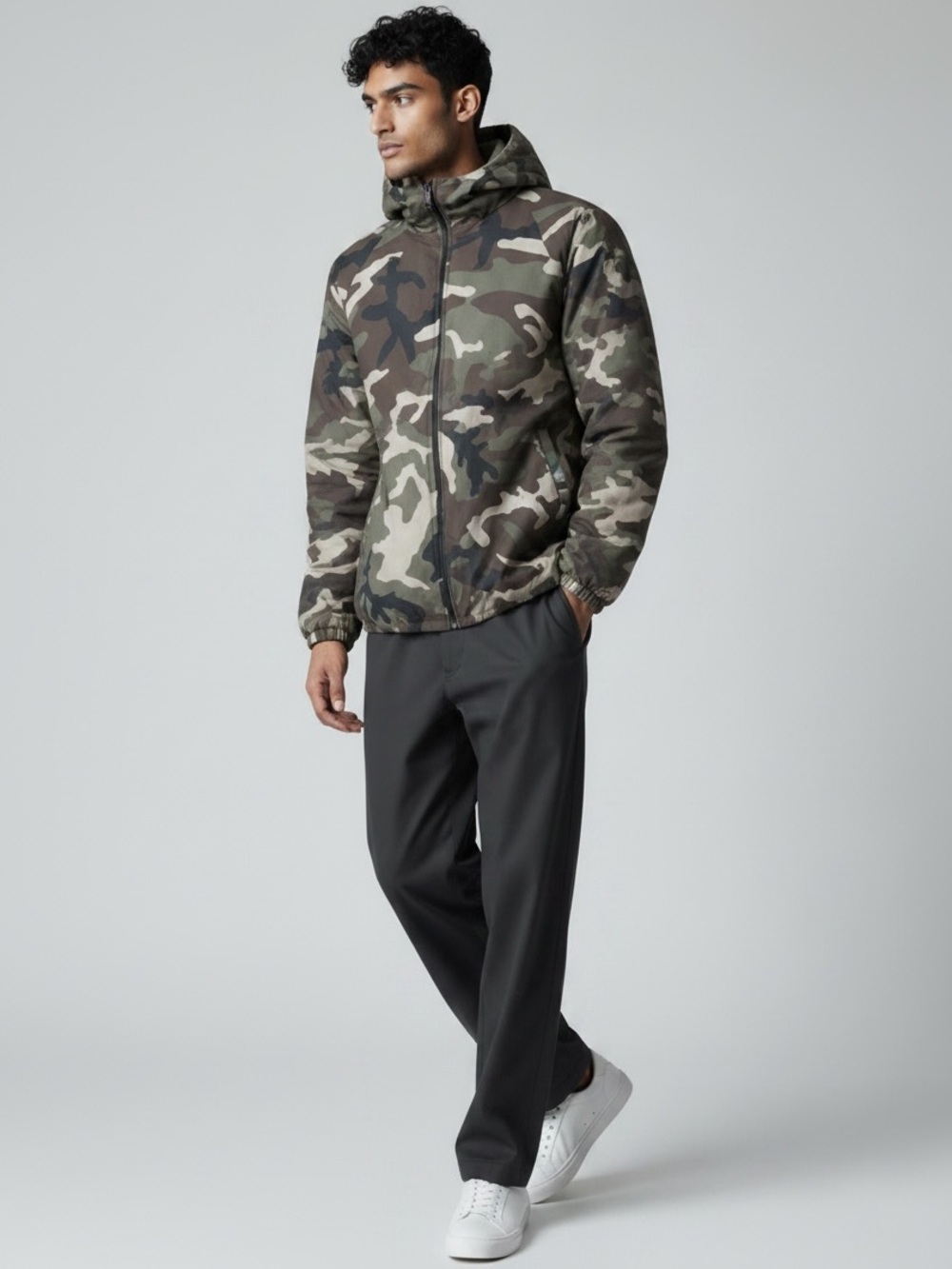 Fear of god ESSENTIALS woodland camo military jacket new with bag tags size XL